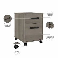 Bush Furniture File Cabinets<City Park 2 Drawer Mobile File Cabinet, (CPF116DG-03)