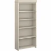 Bush Furniture Bookcases<Fairview Collection 69"H 5-Shelf Bookcase with Adjustable Shelves, Antique White Laminated Wood (WC53265-03)