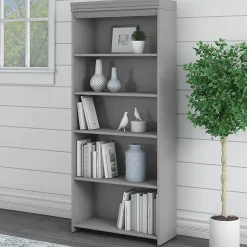 Bush Furniture Bookcases<Fairview 69"H 5-Shelf Bookcase with Adjustable Shelves, Laminated Wood (WC53565-03)