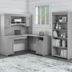 Bush Furniture Bookcases<Fairview 69"H 5-Shelf Bookcase with Adjustable Shelves, Laminated Wood (WC53565-03)