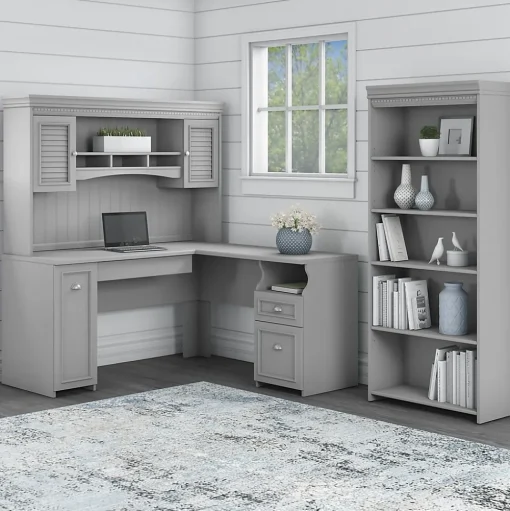 Bush Furniture Bookcases<Fairview 69"H 5-Shelf Bookcase with Adjustable Shelves, Laminated Wood (WC53565-03)