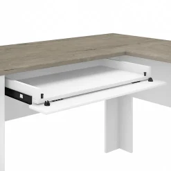 Bush Furniture Office Desks<Fairview 60"W L Shaped Desk with Lateral File Cabinet and 5 Shelf Bookcase, (FV008G2W)