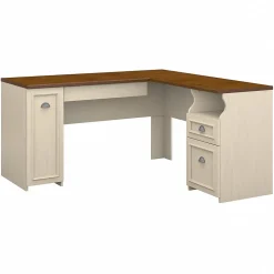 Bush Furniture Computer Desks<Fairview 60"W L Shaped Desk with Drawers and Storage Cabinet, (WC53230-03K)