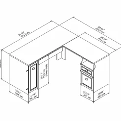 Bush Furniture Computer Desks<Fairview 60"W L Shaped Desk with Drawers and Storage Cabinet, (WC53230-03K)