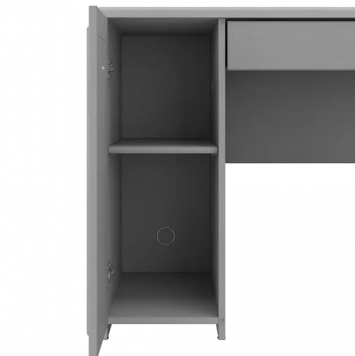 Bush Furniture L-Desks<Fairview 60"W L Shaped Desk with Lateral File Cabinet and 5 Shelf Bookcase, (FV008CG)