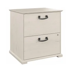 Bush Furniture File Cabinets<Homestead 2-Drawer Lateral File Cabinet, Letter/Legal Size, Lockable, Linen White Oak (HOF129LW-03)