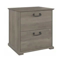 Bush Furniture File Cabinets<Homestead 2-Drawer Lateral File Cabinet, Letter/Legal Size, Lockable, Driftwood Gray (HOF129DG-03)