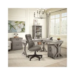 Bush Furniture File Cabinets<Homestead 2-Drawer Lateral File Cabinet, Letter/Legal Size, Lockable, Driftwood Gray (HOF129DG-03)