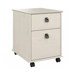 Bush Furniture File Cabinets<Homestead 2-Drawer Mobile File Cabinet, Letter Size, Linen White Oak (HOF117LW-03)