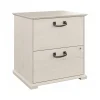 Bush Furniture File Cabinets<Homestead 2-Drawer Lateral File Cabinet, Letter/Legal Size, Lockable, Linen White Oak (HOF129LW-Z)