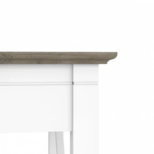 Bush Furniture L-Desks<Key West 60" L-Shaped Desk with Mid-Back Tufted Office Chair, Shiplap Gray/Pure White (KWS045G2W)