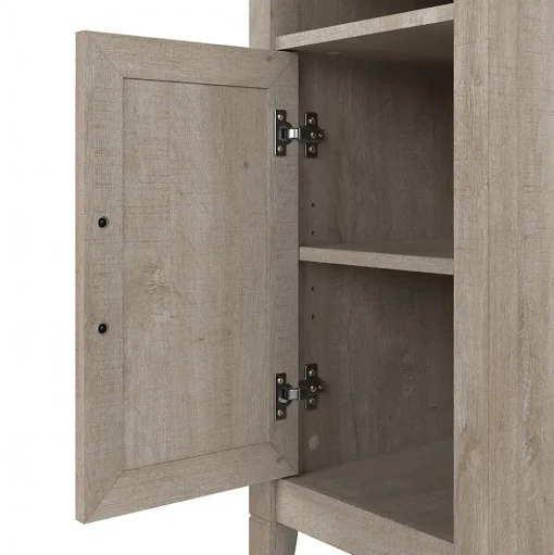 Bush Furniture Storage Cabinets<Key West 30" Small Storage Cabinet with Door and 3 Shelves, Washed Gray (KWS116WG-03)