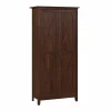 Bush Furniture Storage Cabinets<Key West 65.98" Tall Storage Cabinet with Doors and 5 Shelves, Bing Cherry (KWS266BC-03)