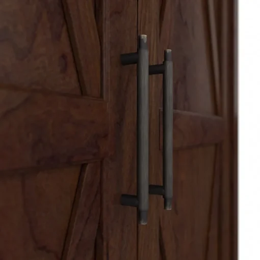 Bush Furniture Storage Cabinets<Key West 65.98" Tall Storage Cabinet with Doors and 5 Shelves, Bing Cherry (KWS266BC-03)
