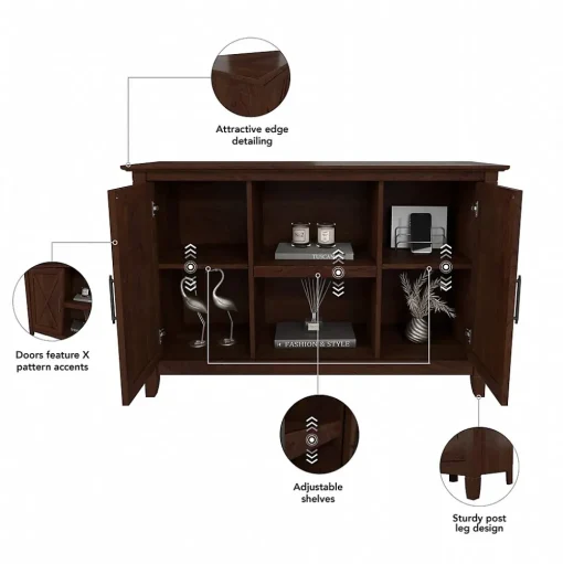 Bush Furniture Storage Cabinets<Key West 30" Accent Cabinet with Doors and 4 Shelves, (KWS146BC-03)