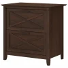 Bush Furniture File Cabinets<Key West 2 Drawer Lateral File Cabinet, Bing Cherry (KWF130BC-03)