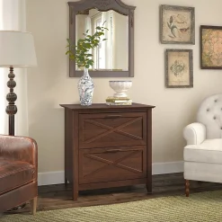 Bush Furniture File Cabinets<Key West 2 Drawer Lateral File Cabinet, Bing Cherry (KWF130BC-03)