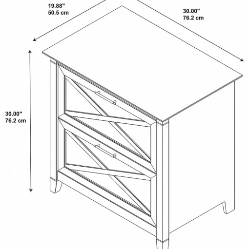 Bush Furniture File Cabinets<Key West 2 Drawer Lateral File Cabinet, Bing Cherry (KWF130BC-03)