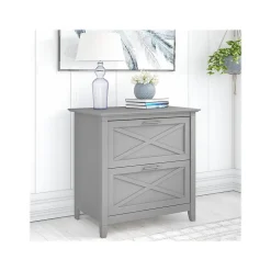 Bush Furniture File Cabinets<Key West 2-Drawer Lateral File Cabinet, Letter/Legal, Cape Cod Gray, 30" (KWF130CG-03)