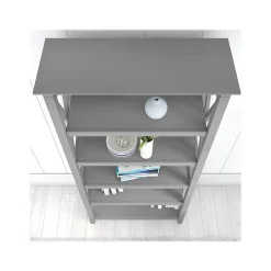 Bush Furniture Bookcases<Key West 66"H 5-Shelf Bookcase with Adjustable Shelves, Cape Cod Gray Laminated Wood (KWB132CG-03)