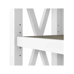 Bush Furniture Bookcases<Key West 66"H 5-Shelf Bookcase with Adjustable Shelves, Shiplap Gray/Pure White Laminated Wood, 2/Set (KWS046G2W)