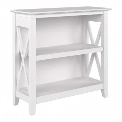 Bush Furniture Bookcases<Key West 30"H 2-Shelf Bookcase with Adjustable Shelf, Pure White Oak (KWB124WT-03)
