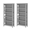 Bush Furniture Bookcases<Key West 66"H 5-Shelf Bookcase with Adjustable Shelves, Cape Cod Gray Laminated Wood, 2/Set (KWS046CG)