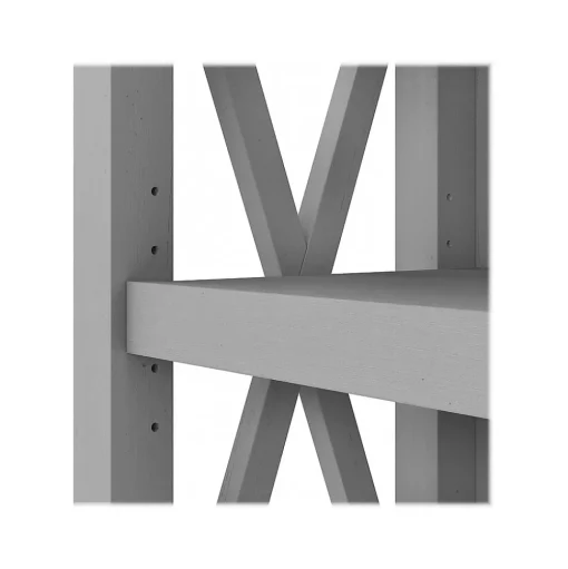 Bush Furniture Bookcases<Key West 66"H 5-Shelf Bookcase with Adjustable Shelves, Cape Cod Gray Laminated Wood, 2/Set (KWS046CG)