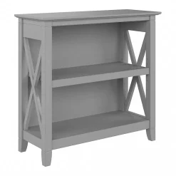 Bush Furniture Bookcases<Key West 30"H 2-Shelf Bookcase with Adjustable Shelf, Cape Cod Gray (KWB124CG-03)