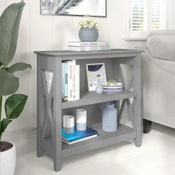 Bush Furniture Bookcases<Key West 30"H 2-Shelf Bookcase with Adjustable Shelf, Cape Cod Gray (KWB124CG-03)