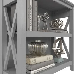 Bush Furniture Bookcases<Key West 30"H 2-Shelf Bookcase with Adjustable Shelf, Cape Cod Gray (KWB124CG-03)