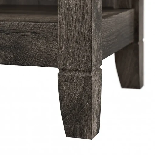 Bush Furniture Bookcases<Key West 66"H 5-Shelf Bookcase with Adjustable Shelves, Dark Gray Hickory Wood, 2/Set (KWS046GH)