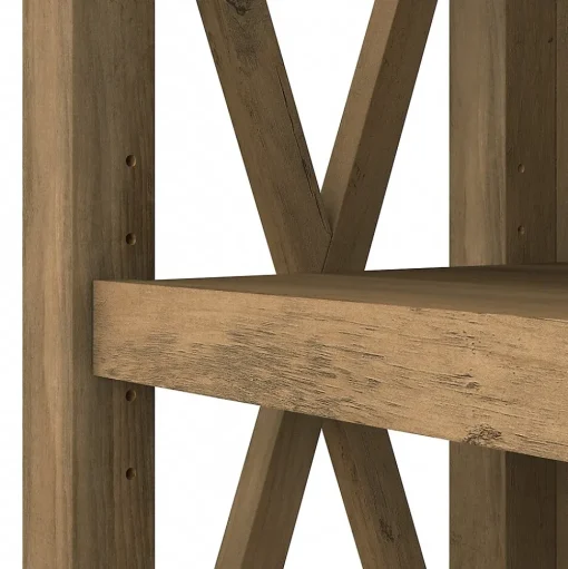 Bush Furniture Bookcases<Key West 66"H 5-Shelf Bookcase with Adjustable Shelves, Reclaimed Pine Laminated Wood (KWB132RCP-03)