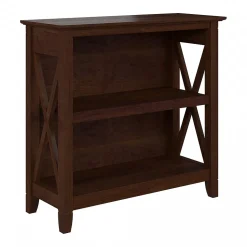 Bush Furniture Bookcases<Key West 30"H 2-Shelf Bookcase with Adjustable Shelf, Bing Cherry (KWB124BC-03)
