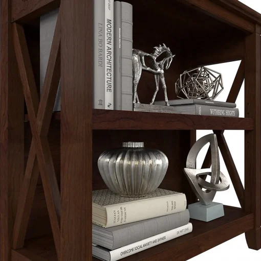 Bush Furniture Bookcases<Key West 30"H 2-Shelf Bookcase with Adjustable Shelf, Bing Cherry (KWB124BC-03)