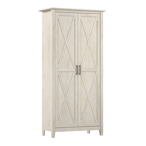Bush Business Furniture Storage Cabinets<Bush Furniture Key West 65.98"H Storage Cabinet with 5 Shelves, Linen White Oak (KWS266LW-03)