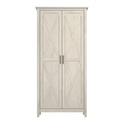 Bush Business Furniture Storage Cabinets<Bush Furniture Key West 65.98"H Storage Cabinet with 5 Shelves, Linen White Oak (KWS266LW-03)