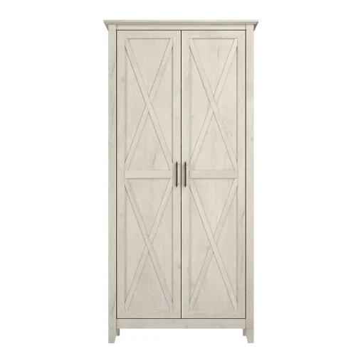 Bush Business Furniture Storage Cabinets<Bush Furniture Key West 65.98"H Storage Cabinet with 5 Shelves, Linen White Oak (KWS266LW-03)