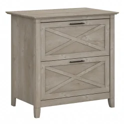 Bush Furniture File Cabinets<Key West Lateral File, Washed Gray (KWF130WG-03)