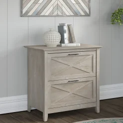 Bush Furniture File Cabinets<Key West Lateral File, Washed Gray (KWF130WG-03)