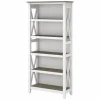 Bush Furniture Bookcases<Key West 5-Shelf 66"H Bookcase, Shiplap Gray/Pure White (KWB132G2W-03)