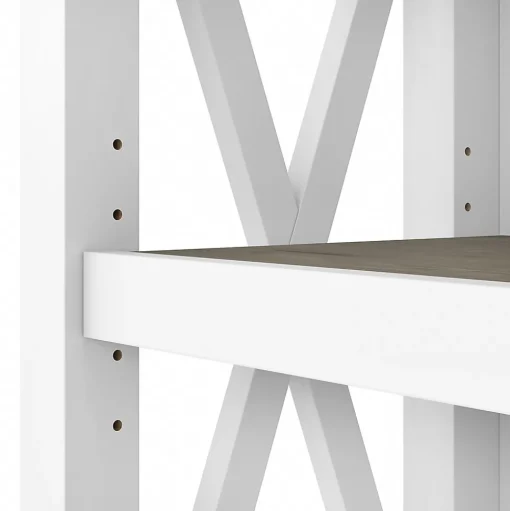 Bush Furniture Bookcases<Key West 5-Shelf 66"H Bookcase, Shiplap Gray/Pure White (KWB132G2W-03)