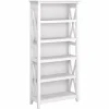 Bush Furniture Bookcases<Key West 5-Shelf 66"H Bookcase, Pure White Oak (KWB132WT-03)