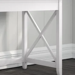 Bush Furniture Computer Desks<Key West 60"W L-Shaped Desk, Pure White Oak (KWD160WT-03)