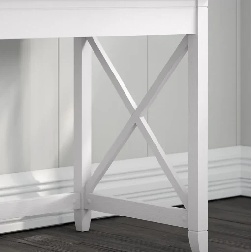 Bush Furniture Computer Desks<Key West 60"W L-Shaped Desk, Pure White Oak (KWD160WT-03)
