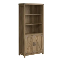Bush Furniture Bookcases<Knoxville 72"H 5-Shelf Bookcase with Doors, Reclaimed Pine (CGB132RCP-03)