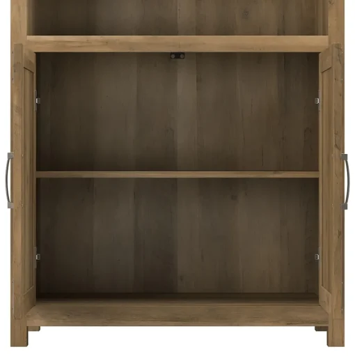 Bush Furniture Bookcases<Knoxville 72"H 5-Shelf Bookcase with Doors, Reclaimed Pine (CGB132RCP-03)