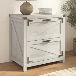 Bush Furniture File Cabinets<Knoxville 2-Drawer Lateral File Cabinet, Cottage White (CGF129CWH-03)