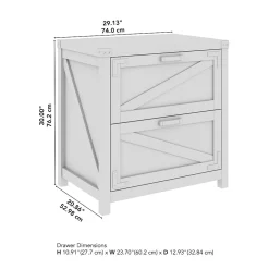 Bush Furniture File Cabinets<Knoxville 2-Drawer Lateral File Cabinet, Cottage White (CGF129CWH-03)