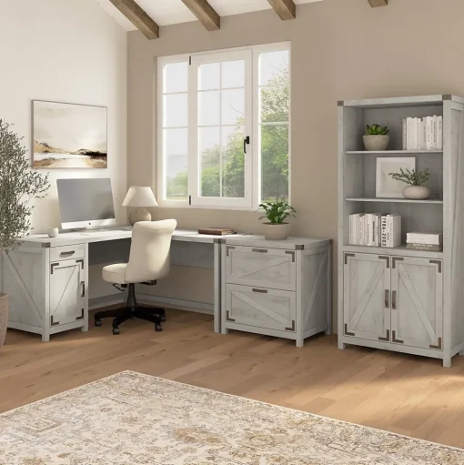 Bush Furniture File Cabinets<Knoxville 2-Drawer Lateral File Cabinet, Cottage White (CGF129CWH-03)